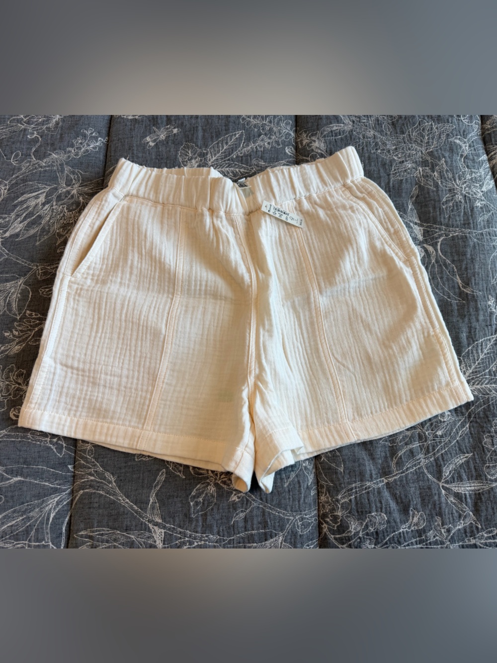 Madewell Easy Pull-On Shorts in Lightspun - M - Ivory - BNWT